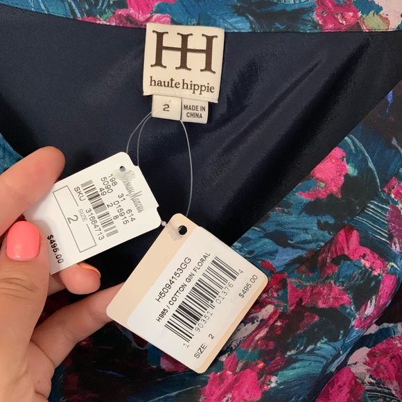 Haute Hippie Floral-Print Silk Asymmetric Skirt - Picture 5 of 5